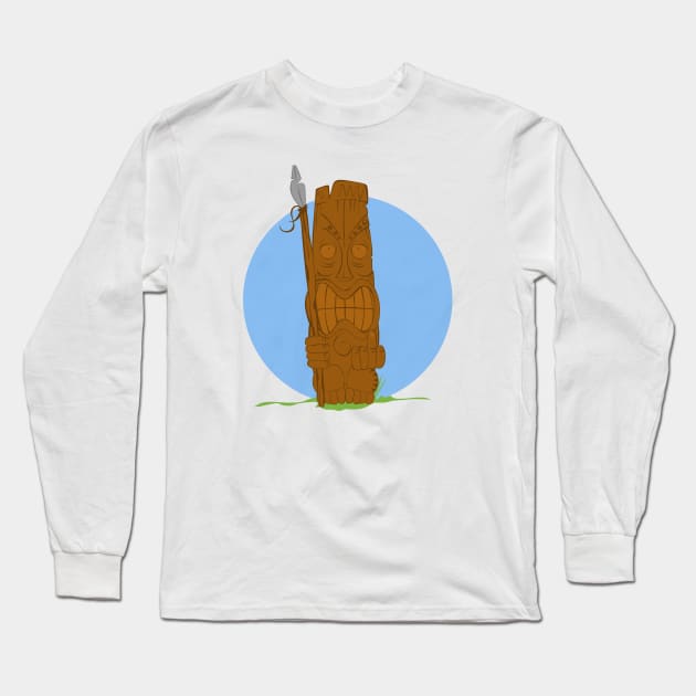 Tiki with Tude Long Sleeve T-Shirt by orriart